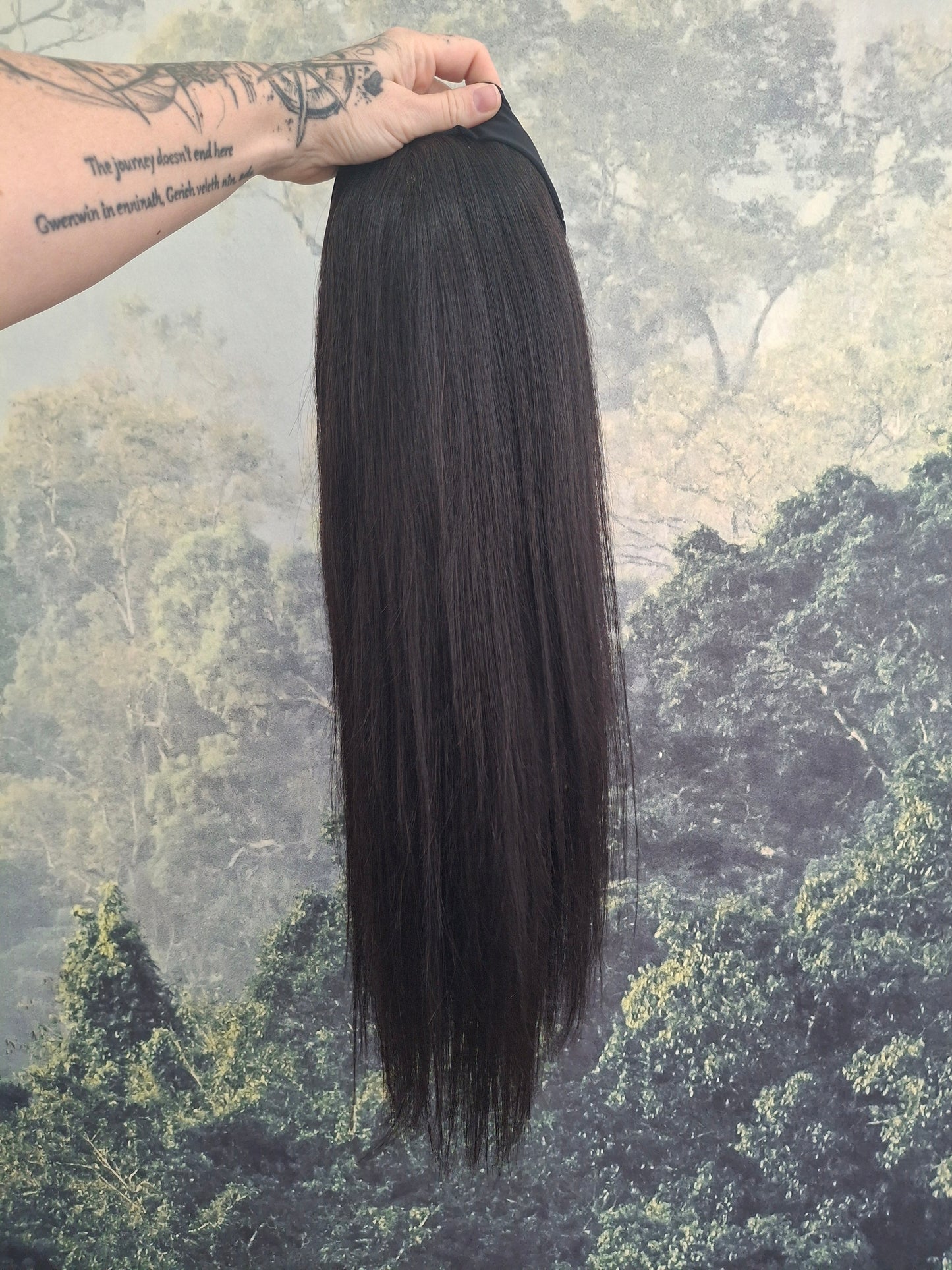 Vibe Headband wig, 100% human hair, 1b natural black 20 inches long