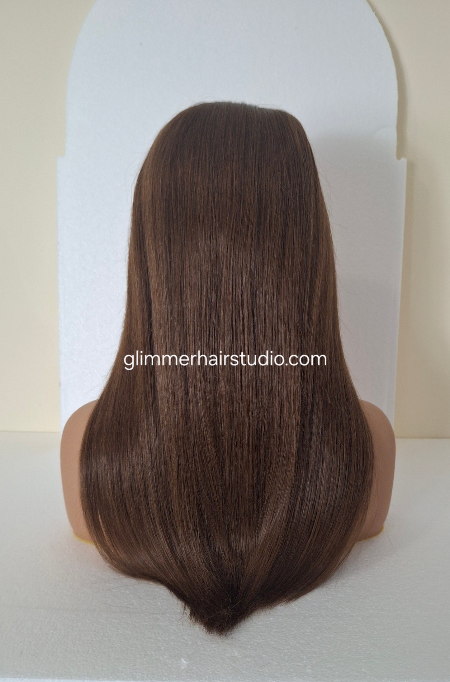 Grace U part wig, 100% human hair, #4- dark brown, 18 inches long