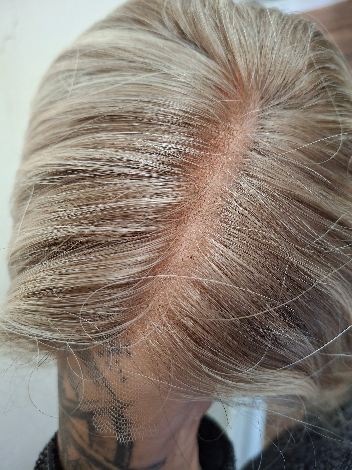 Callie topper, swiss lace closure with weft, large size, full coverage, buttered toast, 14 inches long