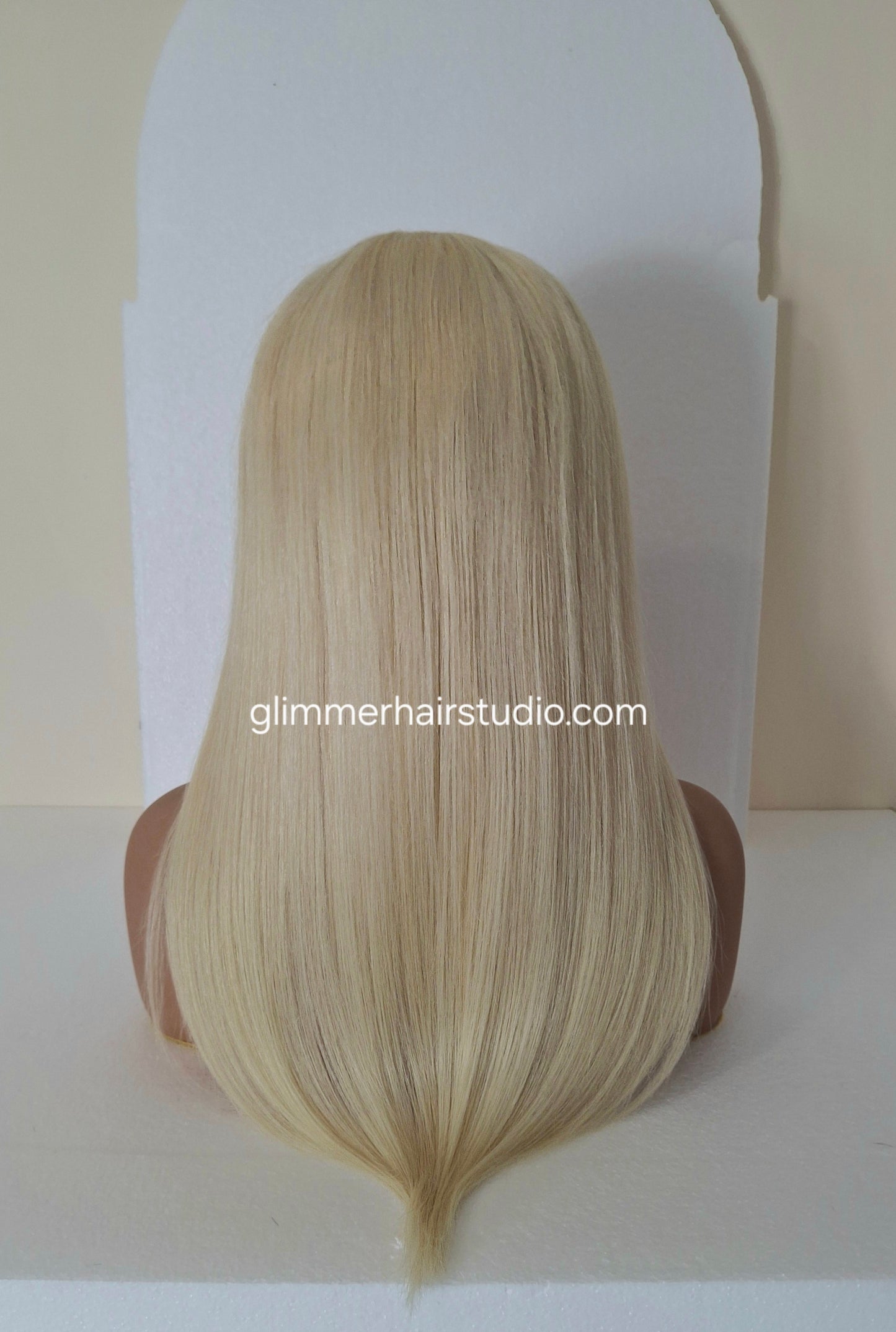 Grace U part wig, 100% human hair, #60- lightest blonde, 18 inches long