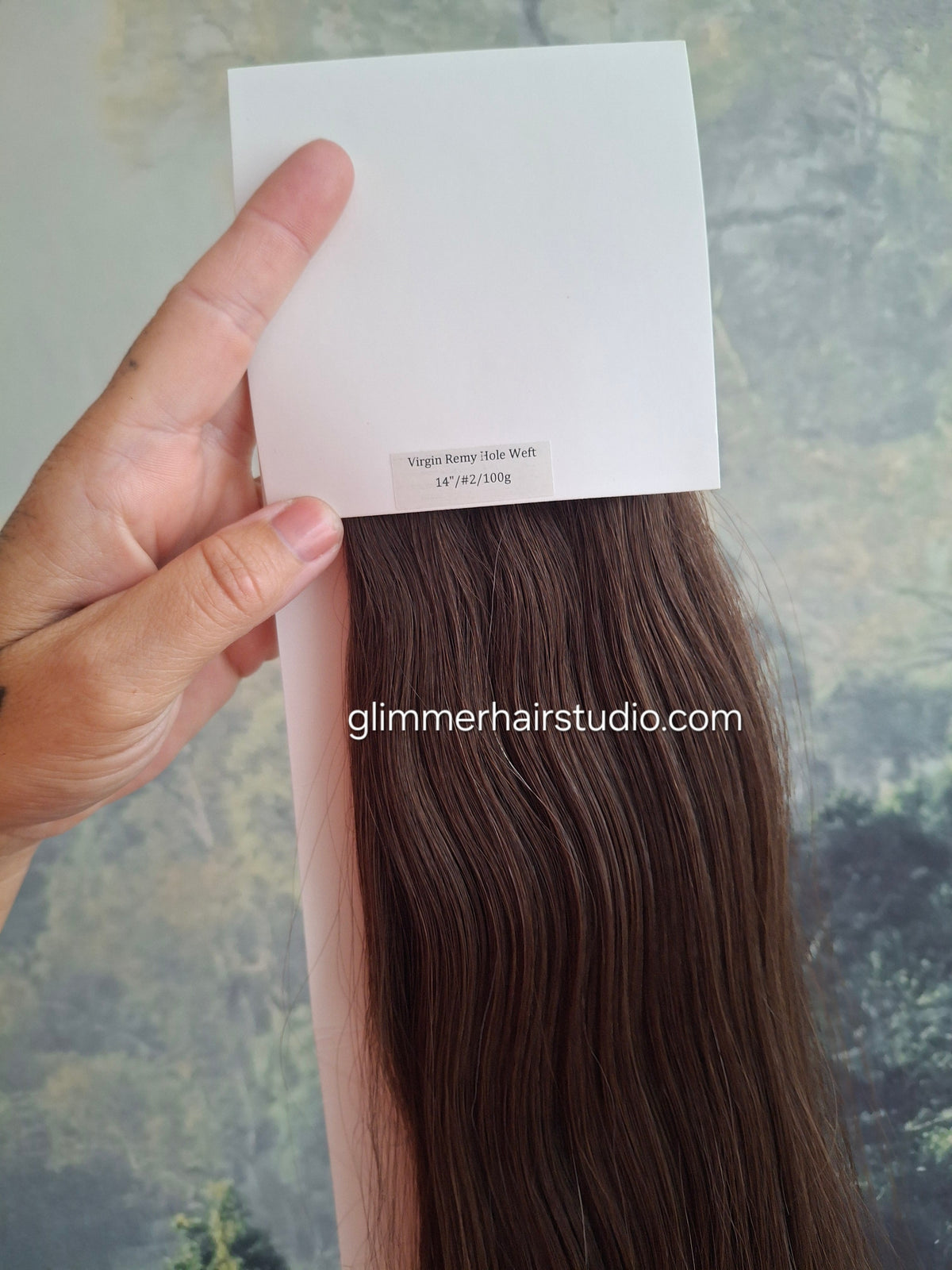 Butterfly weft, human remy hair, 100g double drawn, darkest brown 14 inches long (Copy)