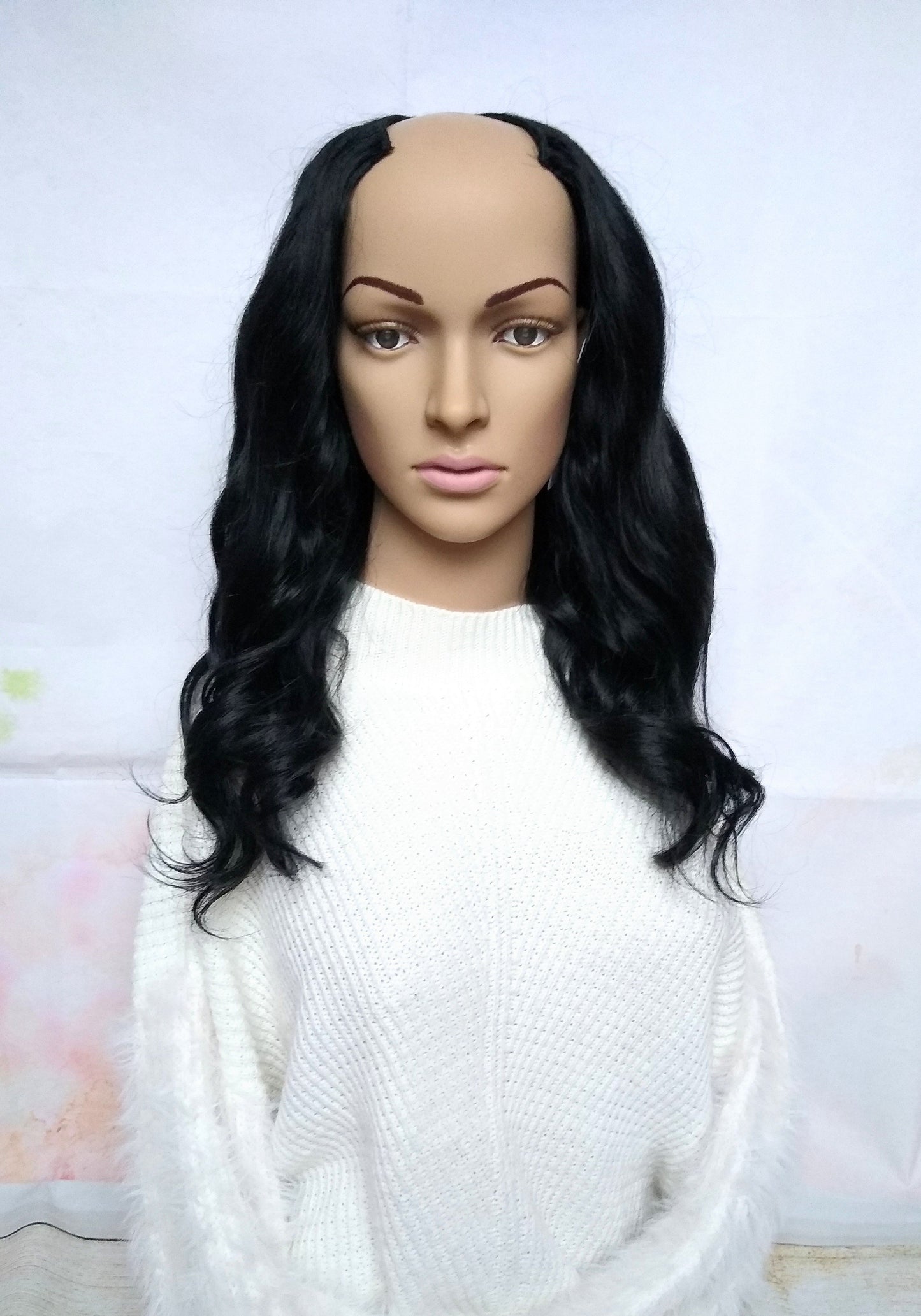 Prestige U part wig- custom- handmade- #1- jet black -16/20/24 inches long