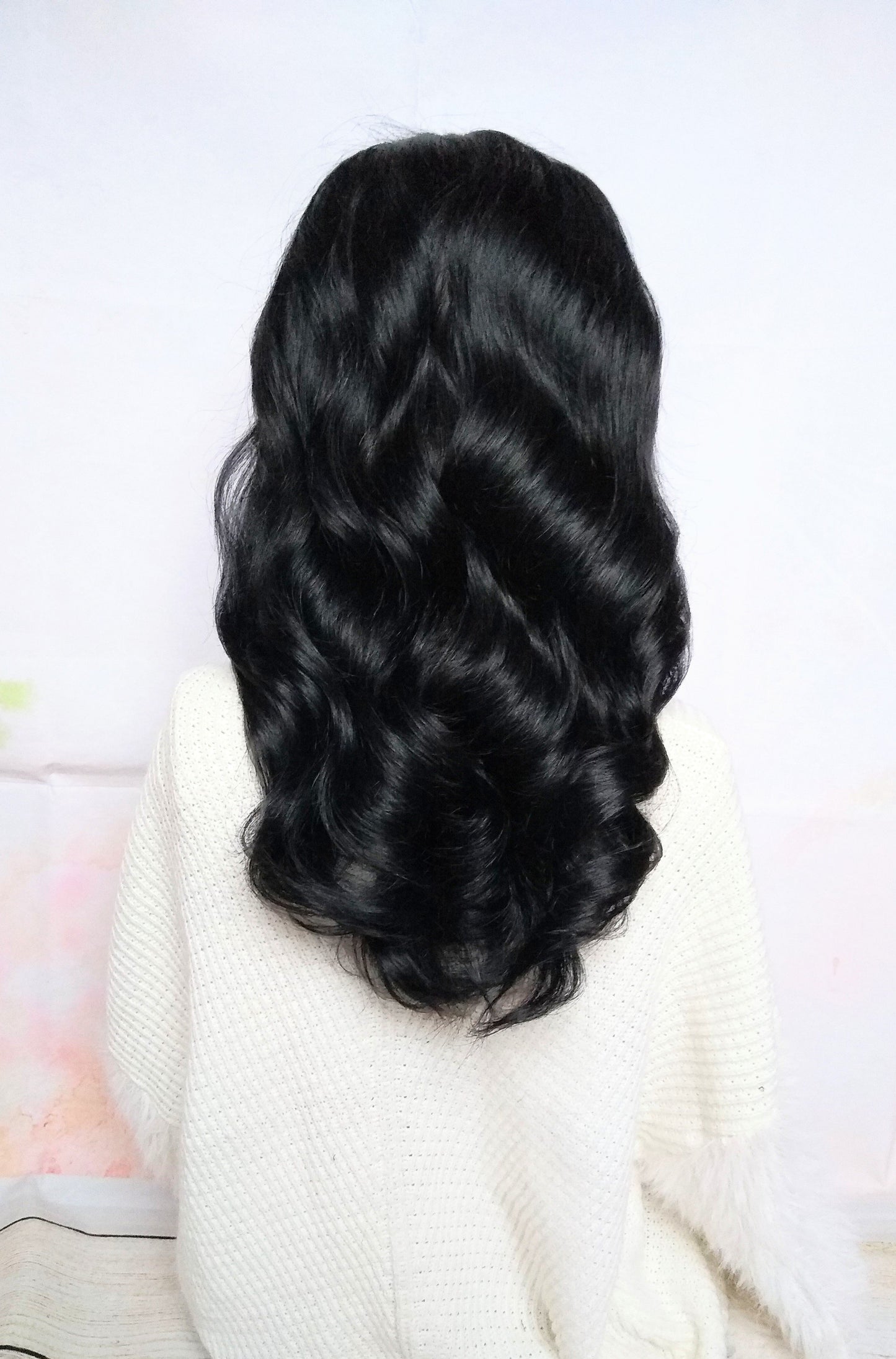 Prestige U part wig- custom- handmade- #1- jet black -16/20/24 inches long