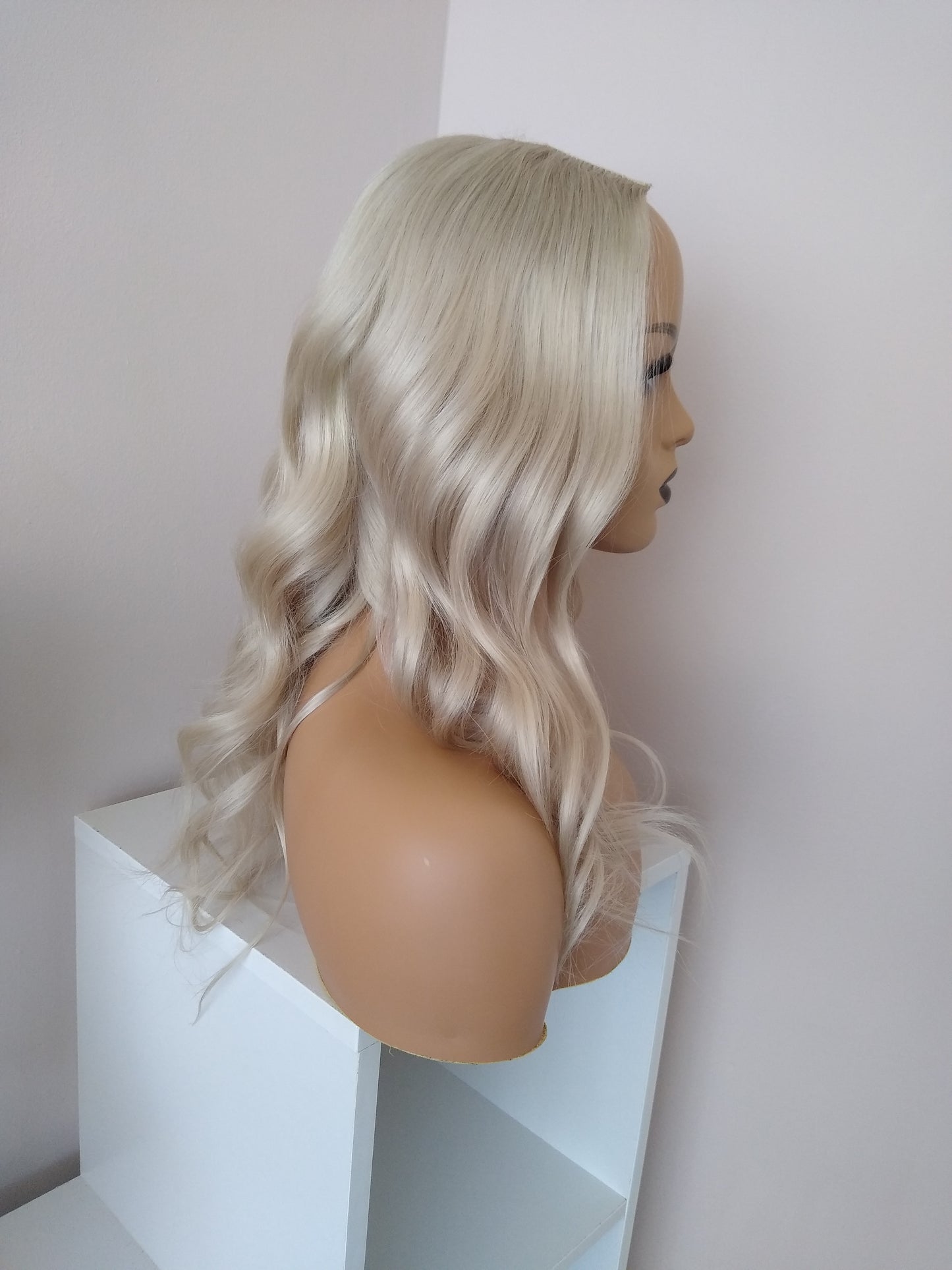 Prestige U part wig- custom- handmade- #90- ice blonde-16/20/24 inches long