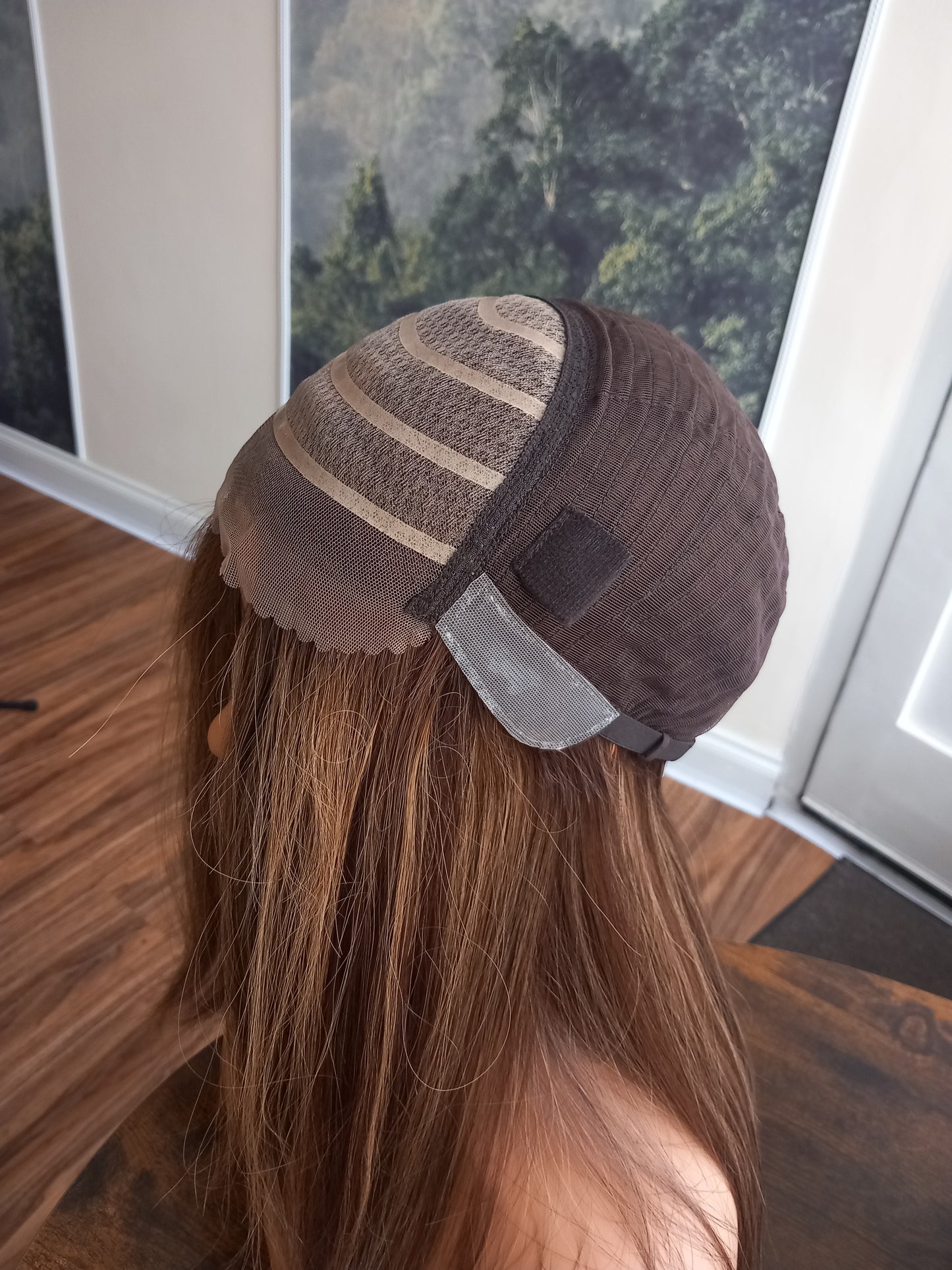 Courtney medical wig, lace top breathable cap, bitter chocolate, 16 inches long