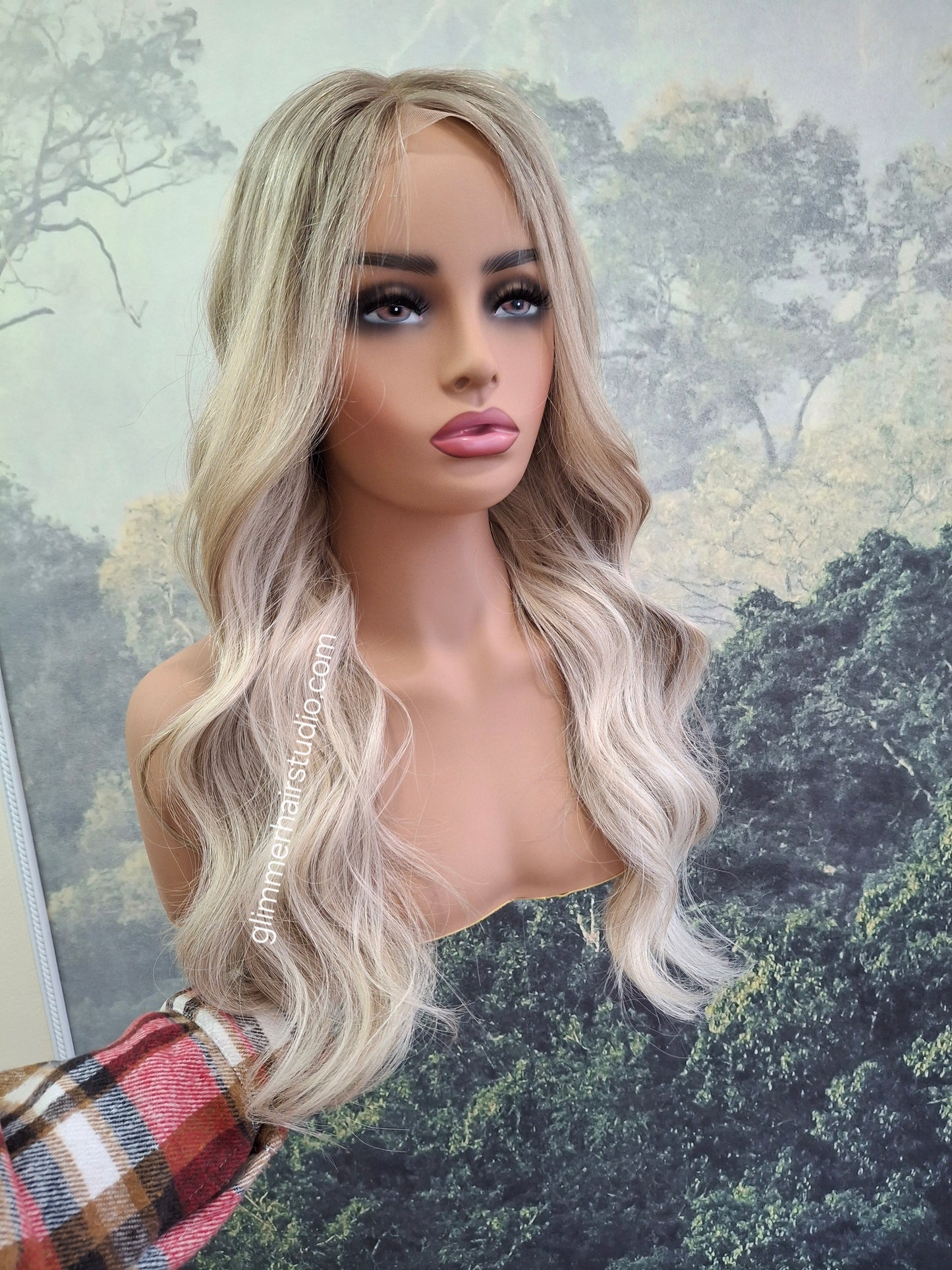 Courtney medical wig, lace top breathable cap, frosted fairytale, 18 inches long
