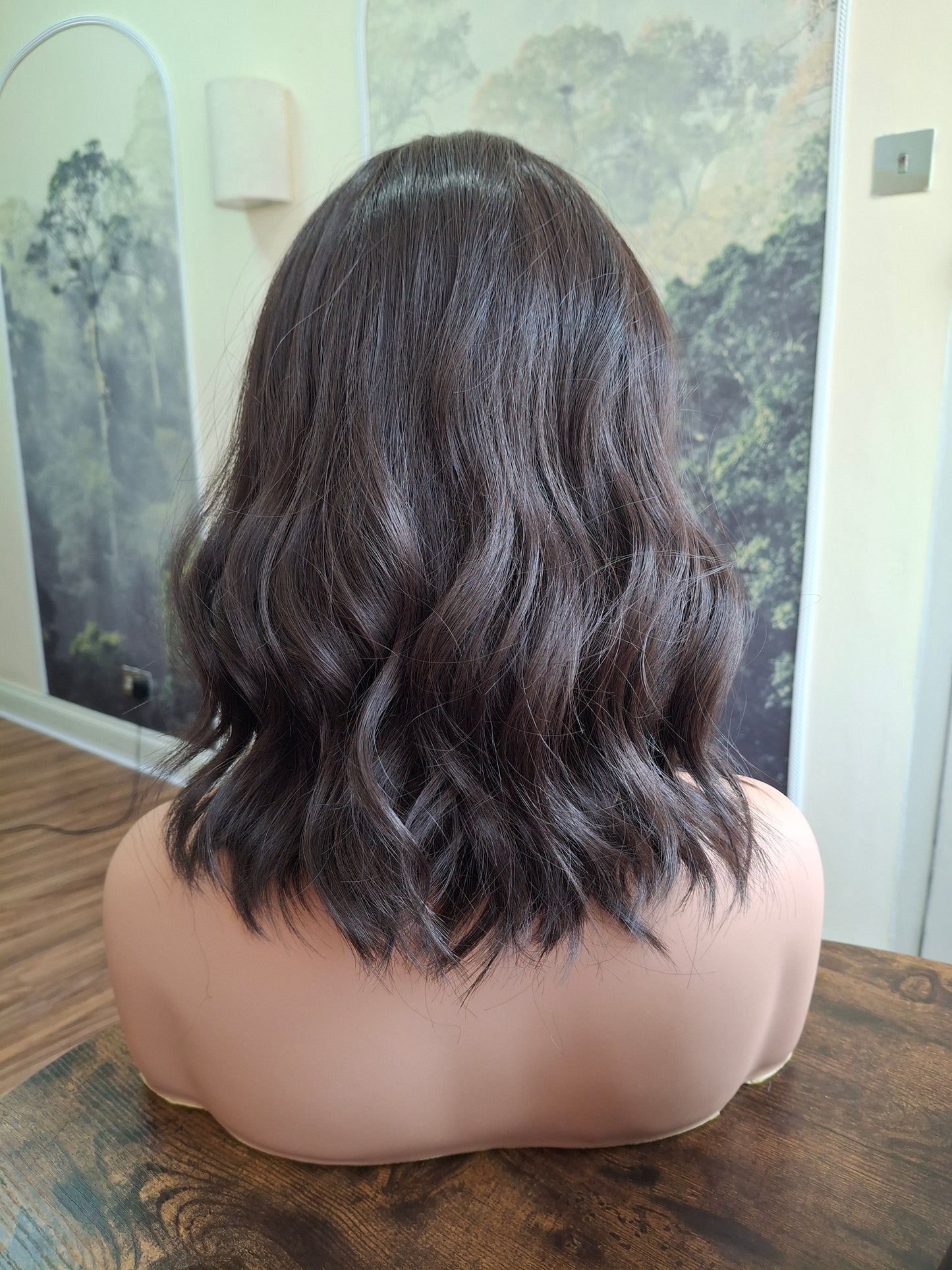 Zoe monofilament top fibre wig, wavy texture, medium adjustable cap