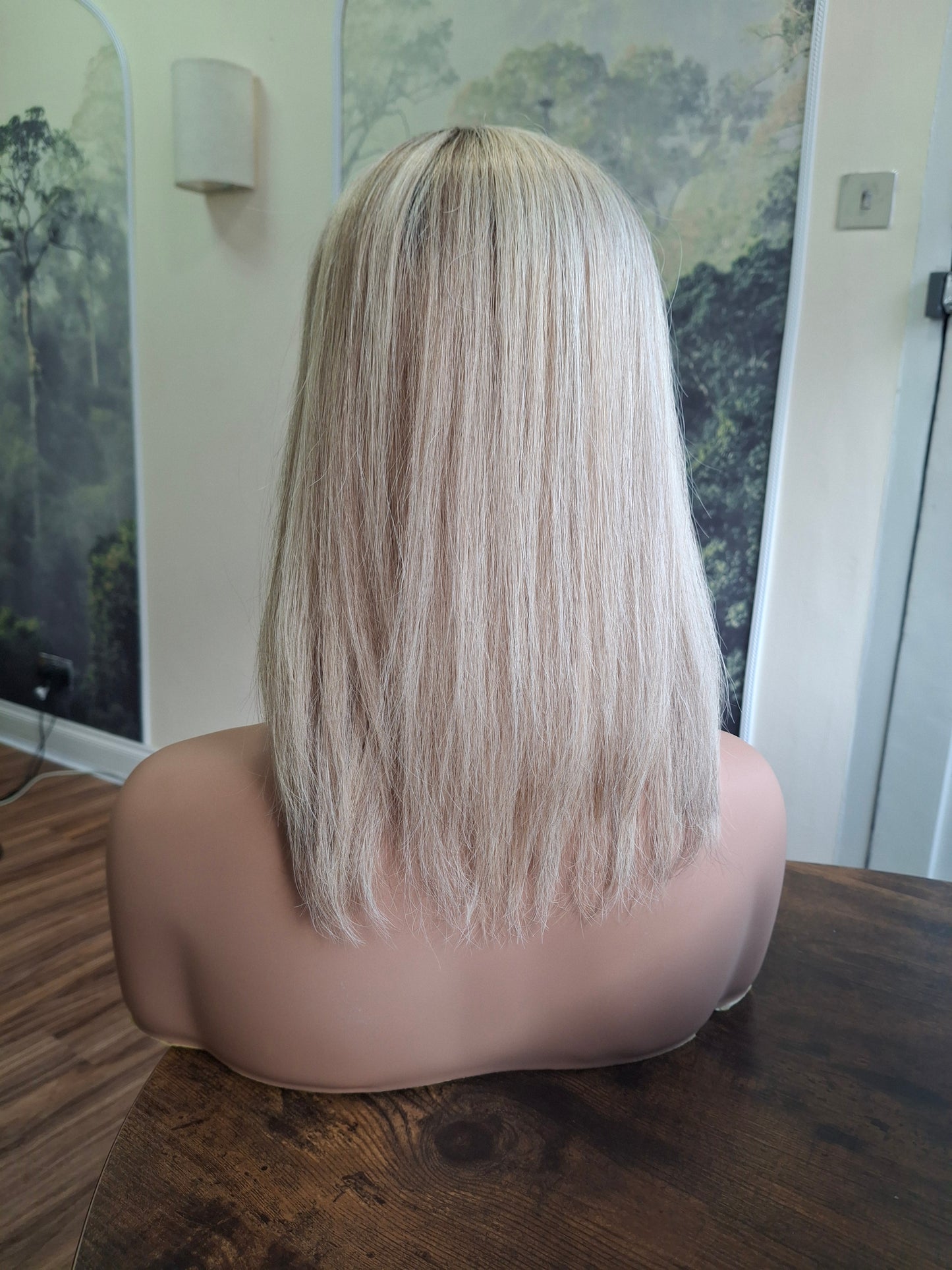 Baby Callie topper, swiss lace closure with weft, large size, full coverage, vanilla ice, 12 inches long