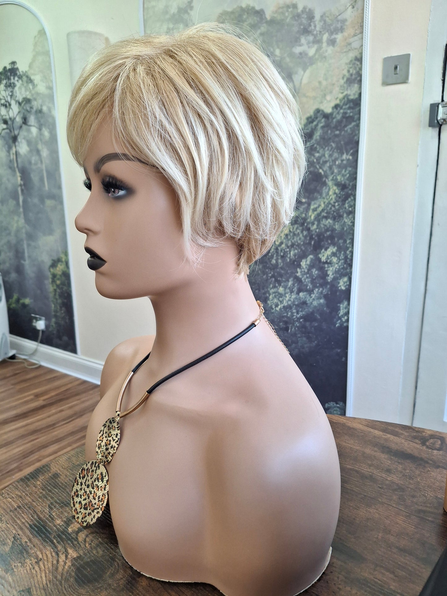 Clearance -Jane Fibre wig, short cropped style, pixie, Medium, sunshine blonde