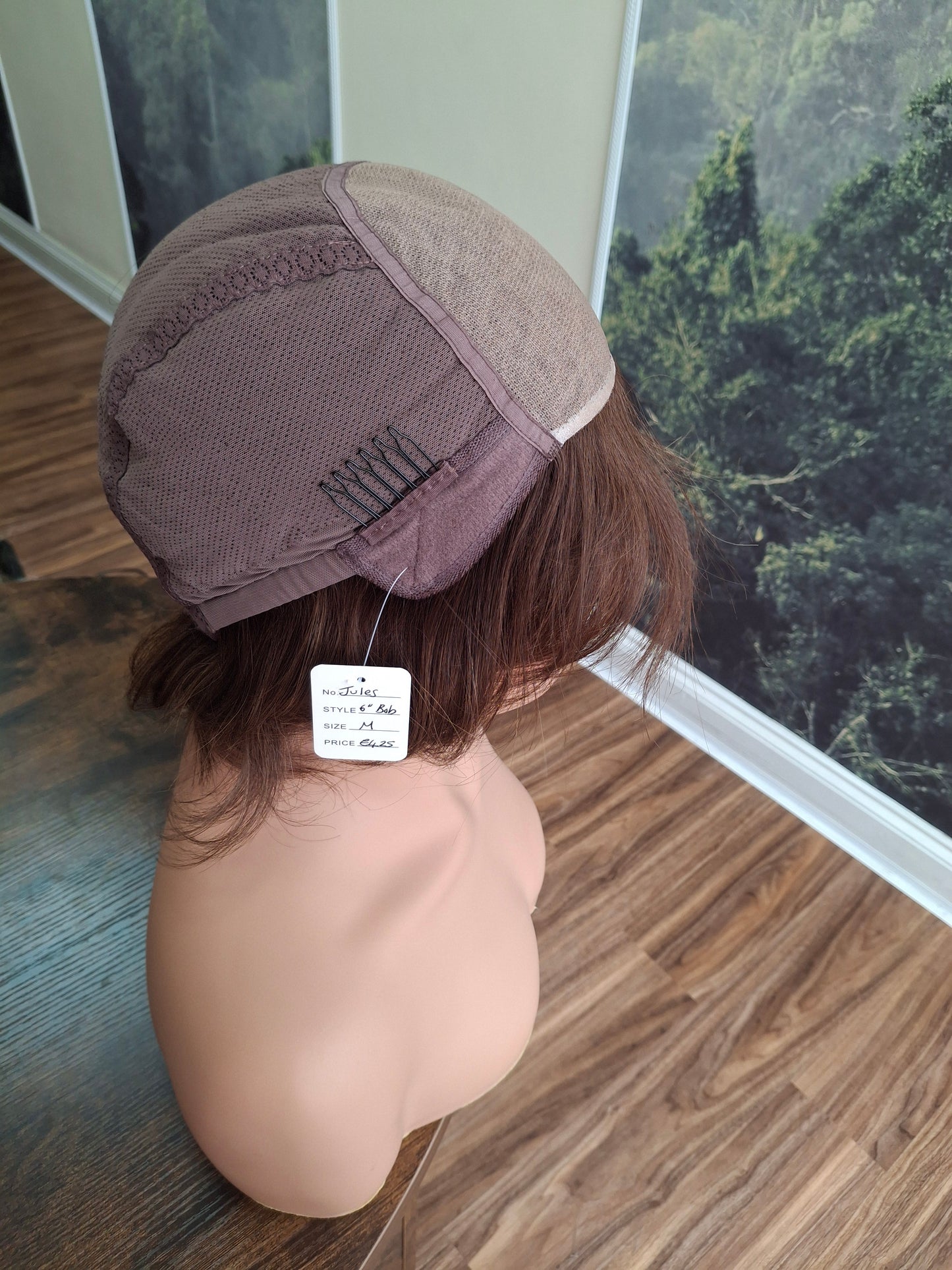Julie human hair bob wig, fully hand tied, soft cap, M, Caramel Mocha