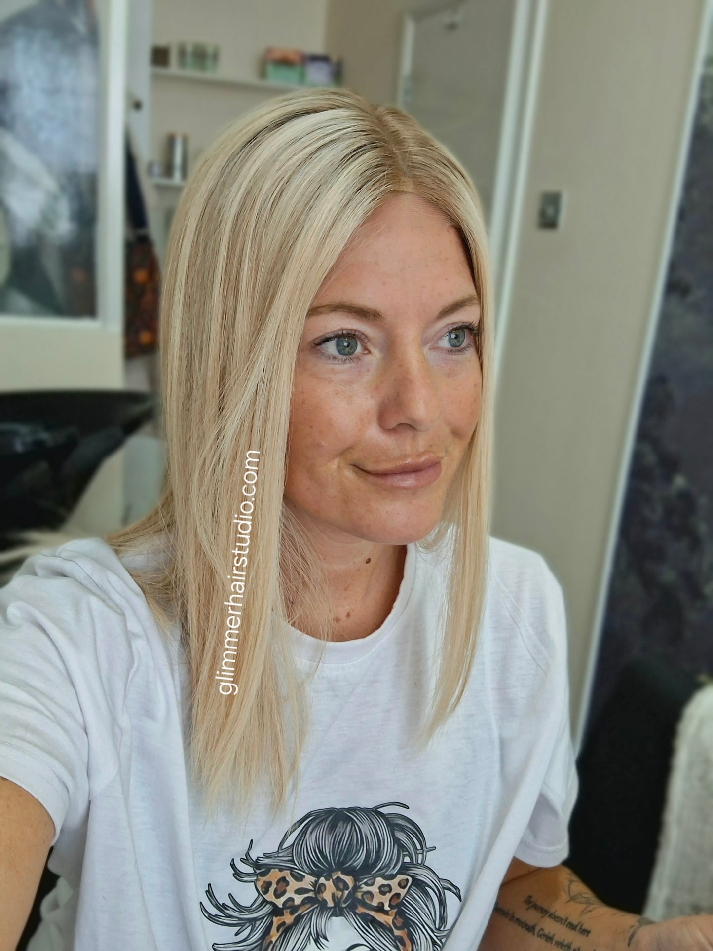 Callie topper, swiss lace closure with weft, large size, full coverage, buttered toast, 14 inches long