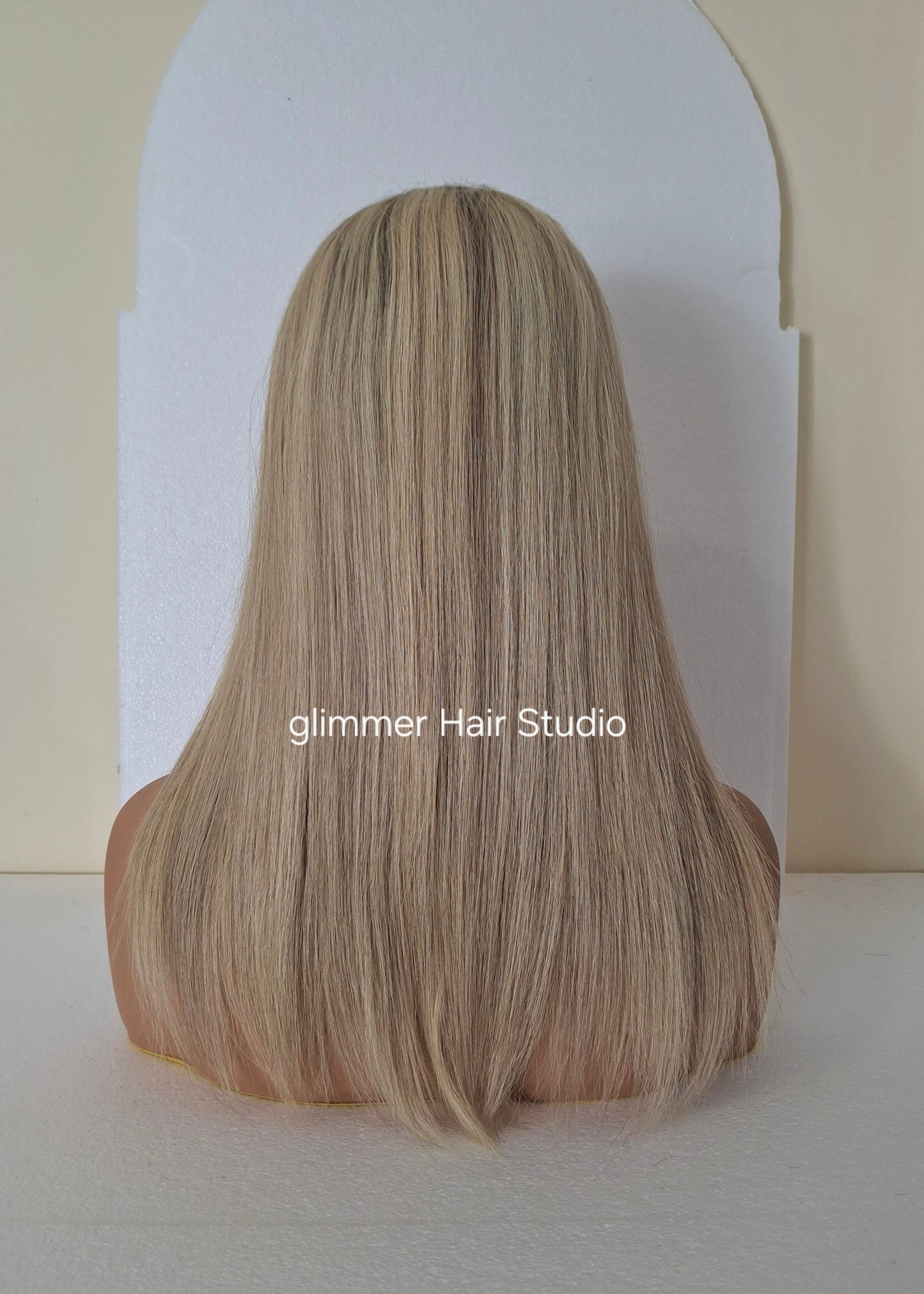 Courtney medical wig, lace top breathable cap, vanilla ice, 16 inches long