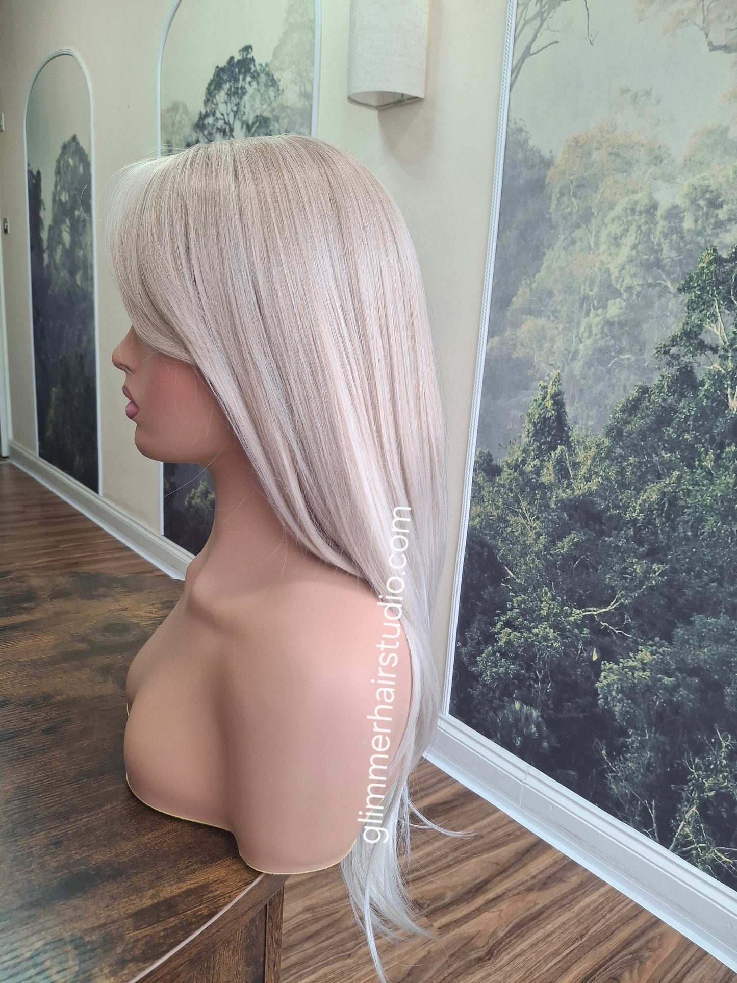 Amy budget friendly fibre wig, long layers, light beige blonde, Medium adjustable cap