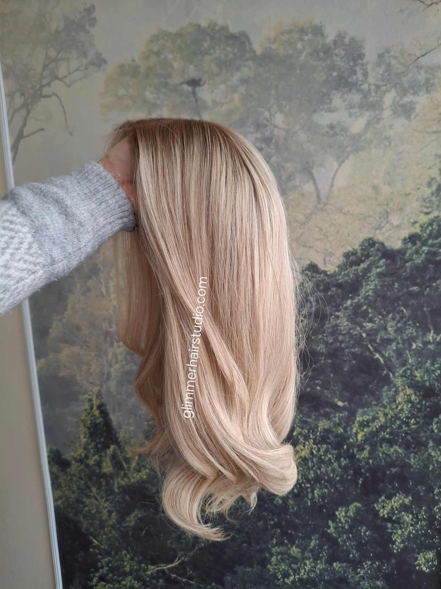 Courtney medical wig, lace top breathable cap, vanilla ice, 16 inches long