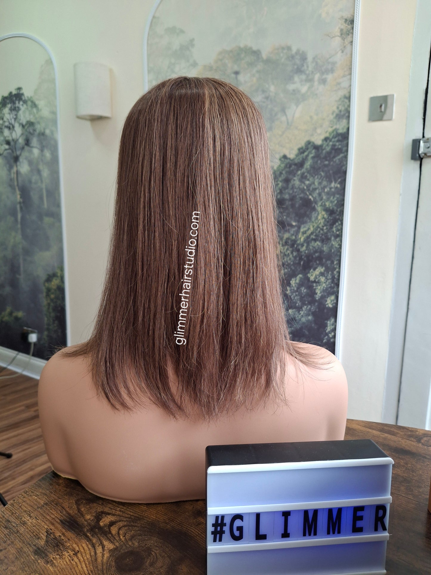 Baby Callie topper, swiss lace closure with weft, large size, full coverage, spiced coffee, 12 inches long