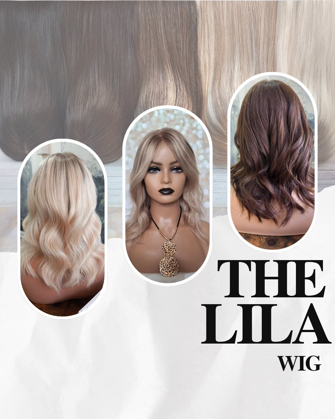 Lila human hair lace and silk wig, frosted fairytale, medium