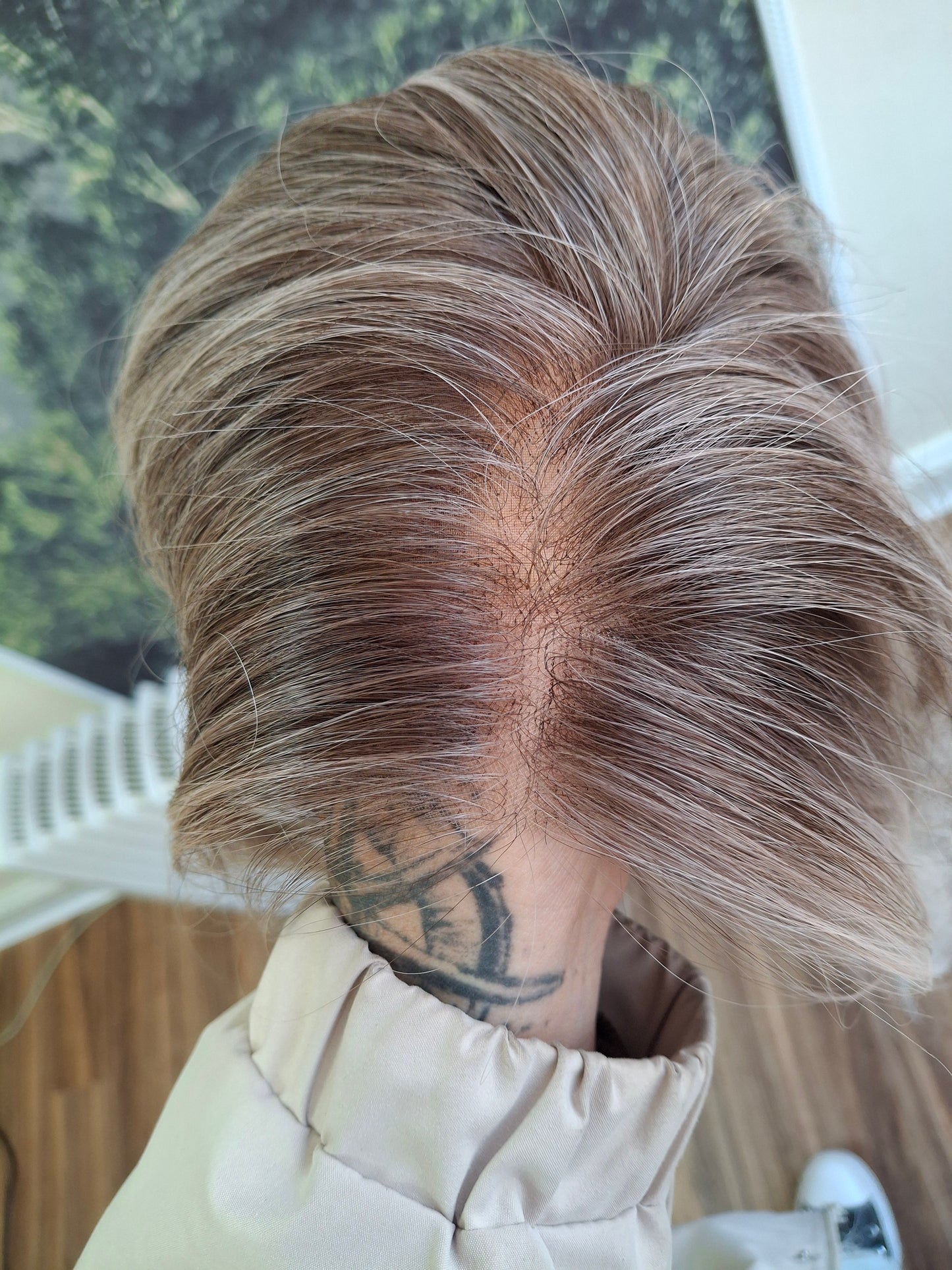 Zoe monofilament top fibre wig, wavy texture, medium adjustable cap, Arctic Fox