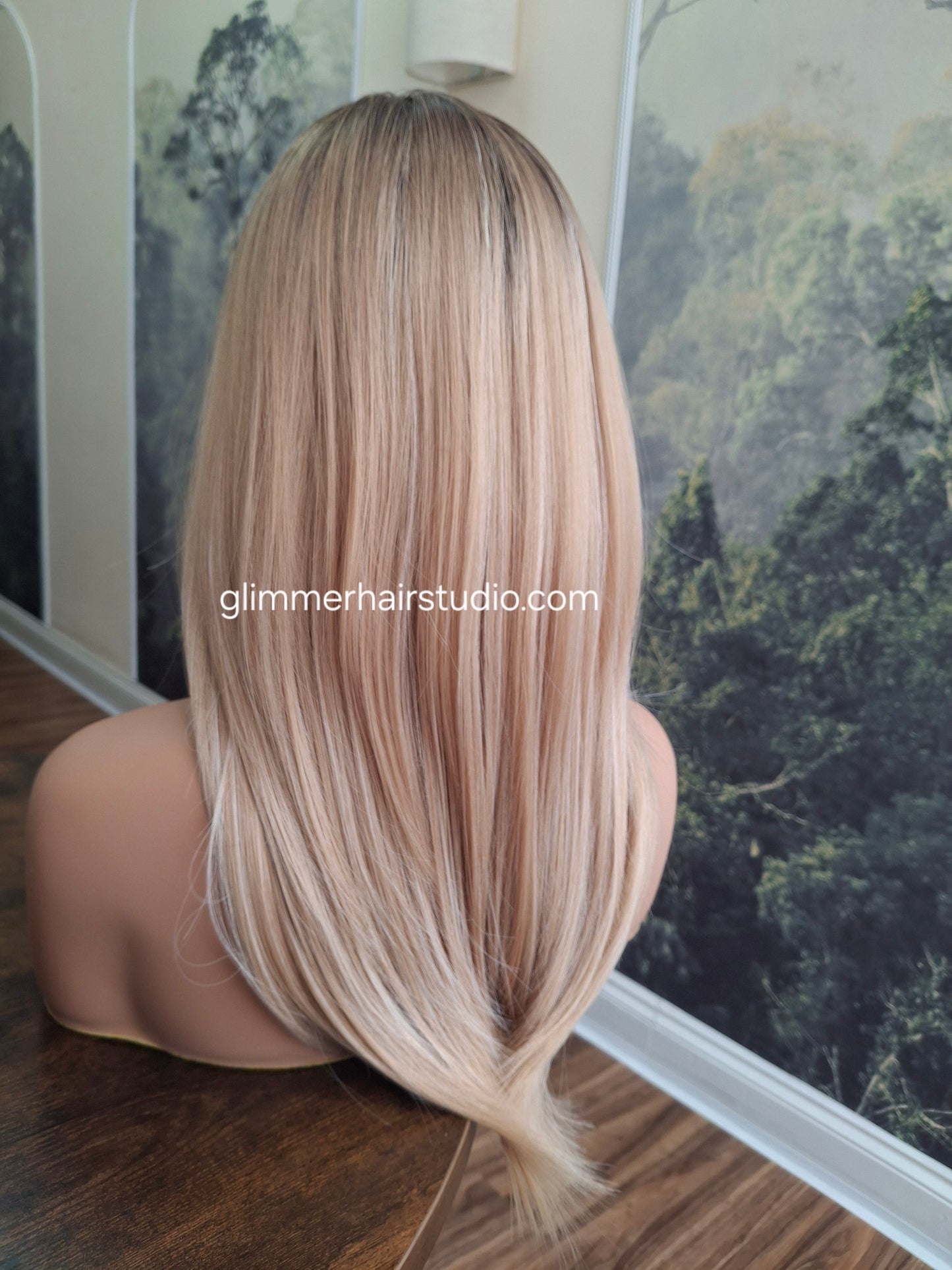 Amy budget friendly fibre wig, layers,  rooted sahara blonde mix, Medium adjustable cap