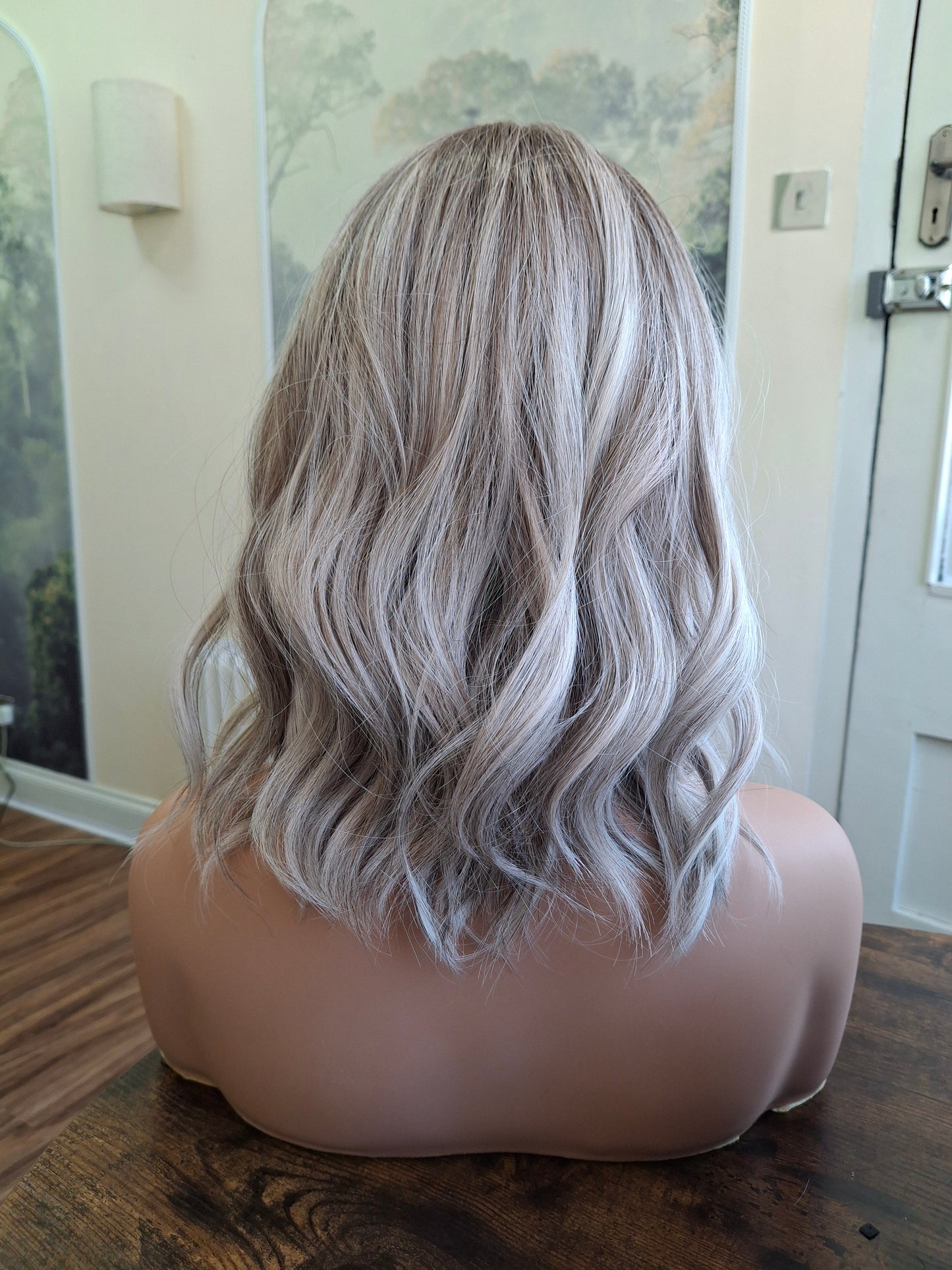 Zoe monofilament top fibre wig, wavy texture, medium adjustable cap, Arctic Fox