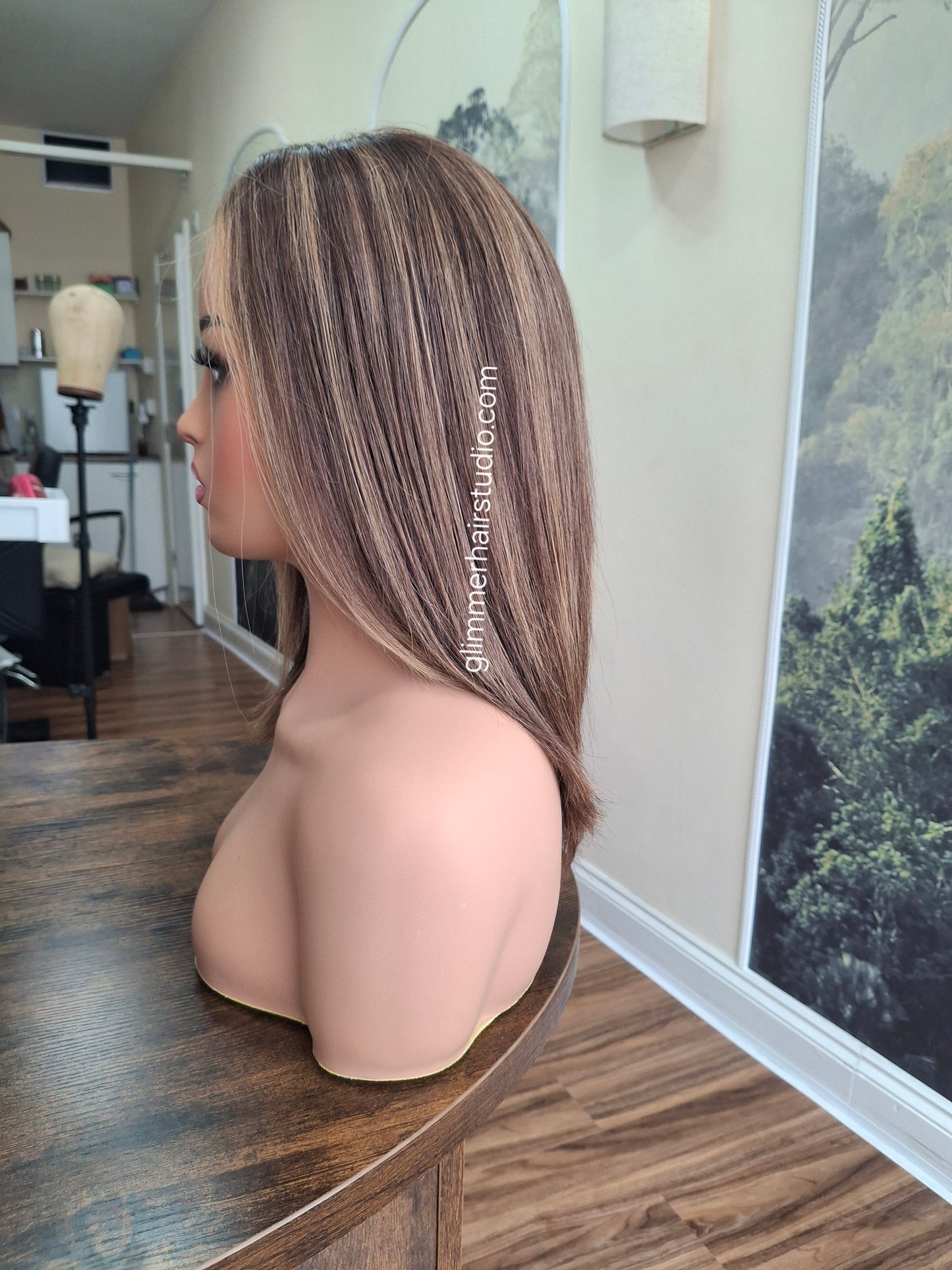 Callie topper, CLOSED lace topper with weft, large size, full coverage, spiced coffee, 12 inches long