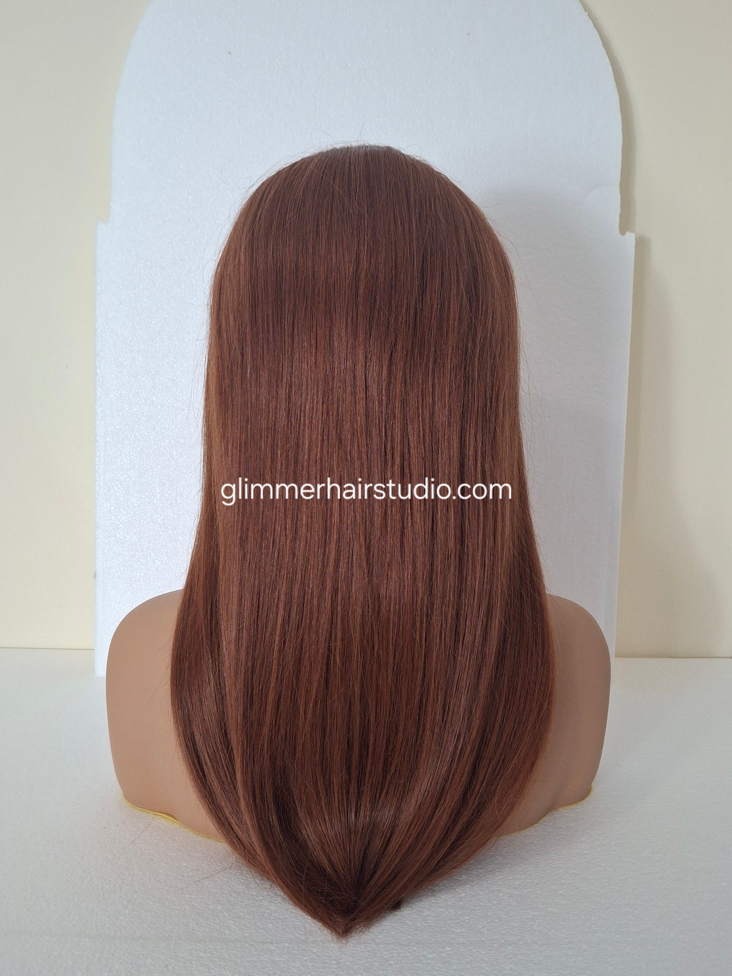 Grace U part wig, 100% human hair, #33- dark auburn, 18  inches long