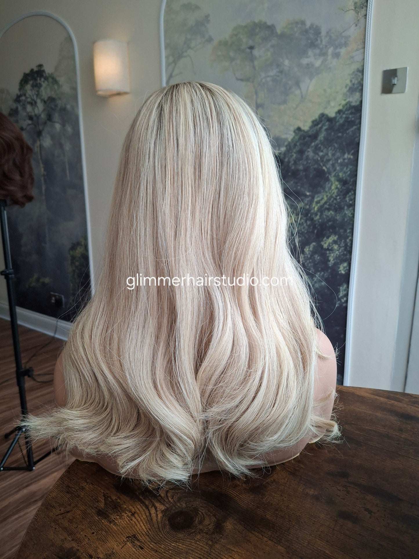 Courtney medical wig, lace top breathable cap, vanilla ice, 16 inches long